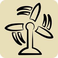 Icon Wind Turbine. related to Air symbol. hand drawn style. simple design editable vector