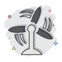 Icon Wind Turbine. related to Air symbol. comic style. simple design editable vector