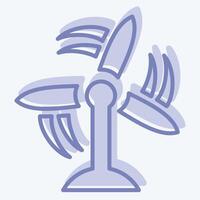 Icon Wind Turbine. related to Air symbol. two tone style. simple design editable vector