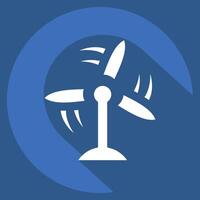 Icon Wind Turbine. related to Air symbol. long shadow style. simple design editable vector