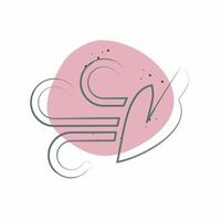 Icon Wind. related to Air symbol. Color Spot Style. simple design editable vector