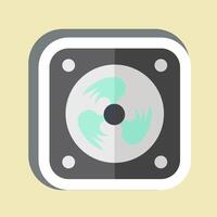 Sticker Cooling Fan. related to Air symbol. simple design editable vector