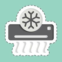 Sticker line cut Air Conditioner. related to Air symbol. simple design editable vector