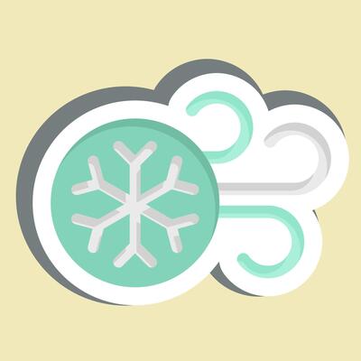 Sticker Cold Air. related to Air symbol. simple design editable