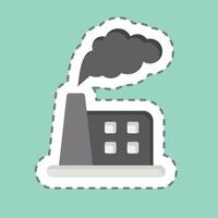 Sticker line cut Air Pollution. related to Air symbol. simple design editable vector