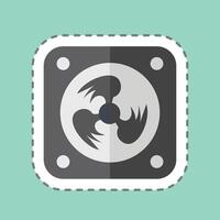 Sticker line cut Cooling Fan. related to Air symbol. simple design editable vector