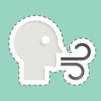 Sticker line cut Blow. related to Air symbol. simple design editable vector