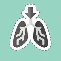 Sticker line cut Breathe. related to Air symbol. simple design editable vector