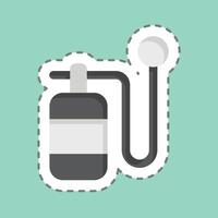 Sticker line cut Oxygen Bottle. related to Air symbol. simple design editable vector