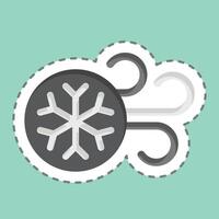 Sticker line cut Cold Air. related to Air symbol. simple design editable vector