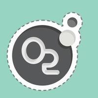 Sticker line cut Oxygen. related to Air symbol. simple design editable vector