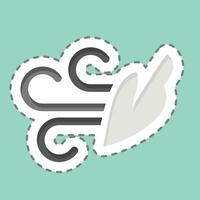 Sticker line cut Wind. related to Air symbol. simple design editable vector