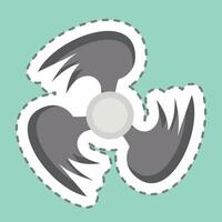 Sticker line cut Ventilation. related to Air symbol. simple design editable vector