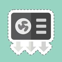 Sticker line cut Vent. related to Air symbol. simple design editable vector