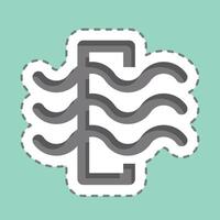 Sticker line cut Air Filter. related to Air symbol. simple design editable vector
