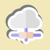 Sticker Cloud Connection. related to Dropshipping symbol. design editable vector