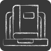 Icon Onlie Book Reading. related to Dropshipping symbol. chalk Style. design editable vector