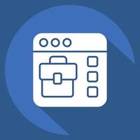 Icon Online Job Search. related to Dropshipping symbol. long shadow style. design editable vector