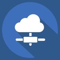 Icon Cloud Connection. related to Dropshipping symbol. long shadow style. design editable vector