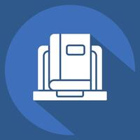 Icon Onlie Book Reading. related to Dropshipping symbol. long shadow style. design editable vector