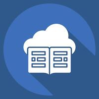 Icon Cloud Library. related to Dropshipping symbol. long shadow style. design editable vector
