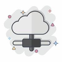 Icon Cloud Connection. related to Dropshipping symbol. comic style. design editable vector