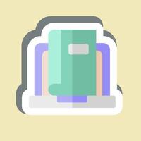Sticker Onlie Book Reading. related to Dropshipping symbol. design editable vector