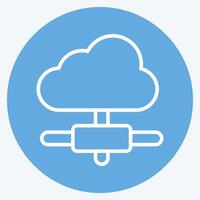 Icon Cloud Connection. related to Dropshipping symbol. blue eyes style. design editable vector