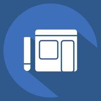 Icon Writing Blog. related to Dropshipping symbol. long shadow style. design editable vector