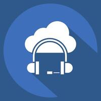 Icon Cloud Service. related to Dropshipping symbol. long shadow style. design editable vector