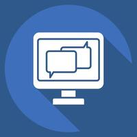 Icon Online Chat. related to Dropshipping symbol. long shadow style. design editable vector