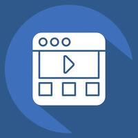Icon Online Watching. related to Dropshipping symbol. long shadow style. editable vector
