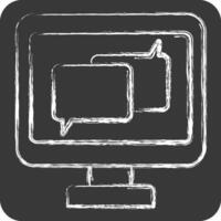 Icon Online Chat. related to Dropshipping symbol. chalk Style. design editable vector