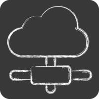 Icon Cloud Connection. related to Dropshipping symbol. chalk Style. design editable vector