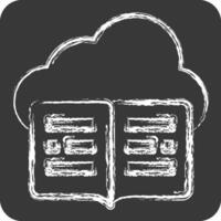 Icon Cloud Library. related to Dropshipping symbol. chalk Style. design editable vector