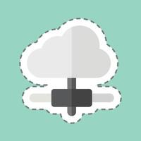 Sticker line cut Cloud Connection. related to Dropshipping symbol. design editable vector
