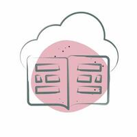 Icon Cloud Library. related to Dropshipping symbol. Color Spot Style. design editable vector