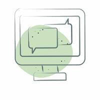 Icon Online Chat. related to Dropshipping symbol. Color Spot Style. design editable vector