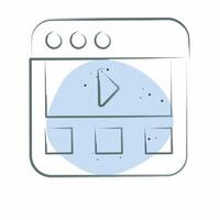 Icon Online Watching. related to Dropshipping symbol. Color Spot Style. editable vector