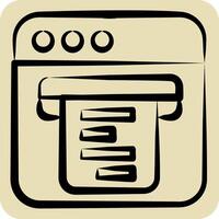 Icon Digital Receipt. related to Dropshipping symbol. hand drawn style. design editable vector