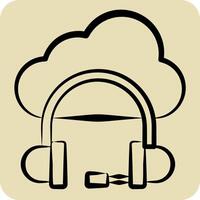 Icon Cloud Service. related to Dropshipping symbol. hand drawn style. design editable vector