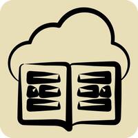Icon Cloud Library. related to Dropshipping symbol. hand drawn style. design editable vector