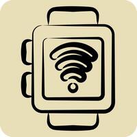 Icon Smart Watch. related to Dropshipping symbol. hand drawn style. design editable vector