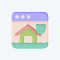 Icon House Insurance. related to Dropshipping symbol. flat style. design editable vector