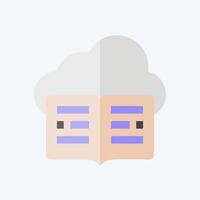 Icon Cloud Library. related to Dropshipping symbol. flat style. design editable vector