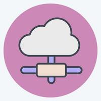 Icon Cloud Connection. related to Dropshipping symbol. color mate style. design editable vector