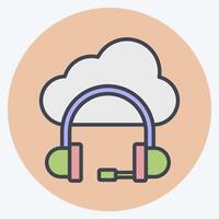 Icon Cloud Service. related to Dropshipping symbol. color mate style. design editable vector