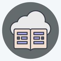 Icon Cloud Library. related to Dropshipping symbol. color mate style. design editable vector