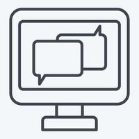 Icon Online Chat. related to Dropshipping symbol. line style. design editable vector
