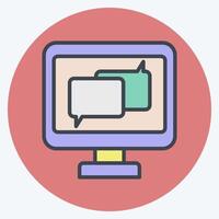 Icon Online Chat. related to Dropshipping symbol. color mate style. design editable vector
